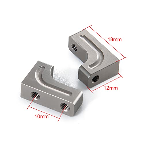 MORFUM 4PCS RC Aluminum Alloy Servo Mounts 1/10th RC Crawler Car CNC Machined Aluminum Servo Mount for SCX10 90047 Wrangler 1/10 RC Crawler Car Upgrades (Titanium)