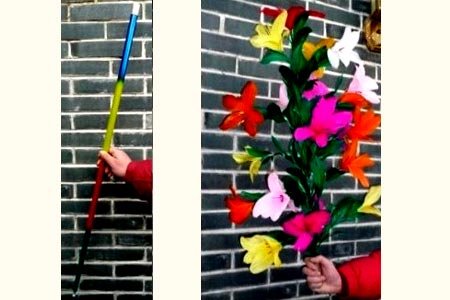 Canne multicolore en fleurs pour aide à la marche et mobilité quotidienne
