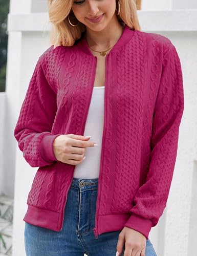 Image of Larmliss Women's Zip Up Cardigan Sweater Hoodies Long Sleeve Jacket Crewneck Casual Outerwear Spring Fall Trendy Coat Outfits