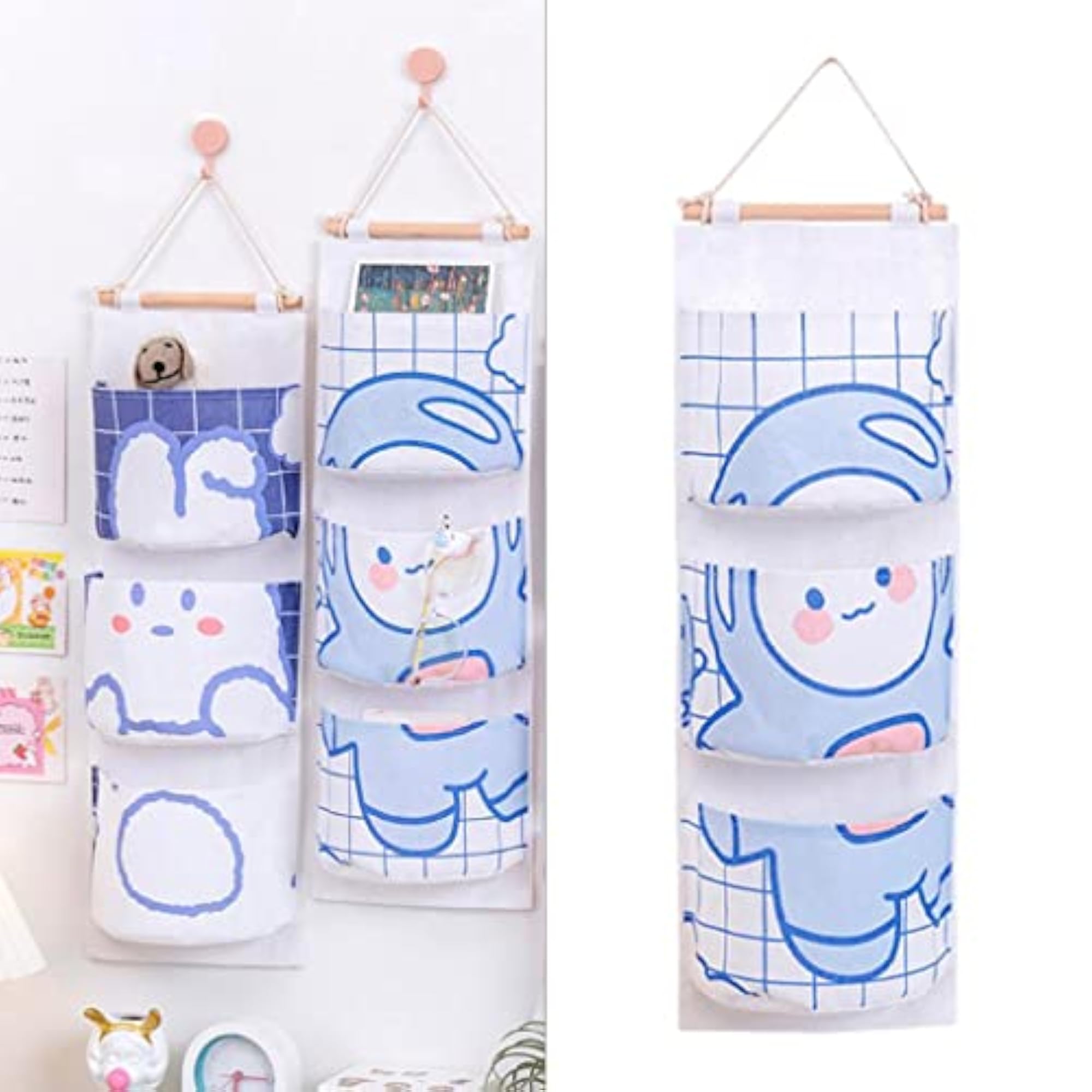 Wall Hanging Storage Bag 3 Pockets Organizer for Home
