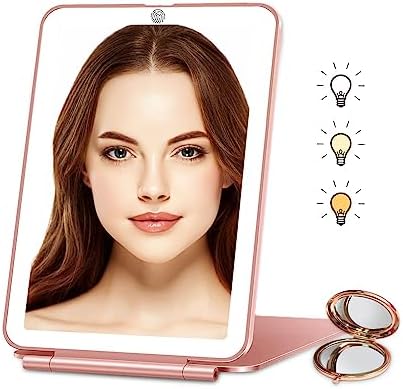 YUVIKE Travel Mirror with Light, Makeup Mirror with Lights, Travel Light Mirror,Travel Makeup Mirror,Portable Lighted Makeup Beauty Mirror, Travel Essential for Women
