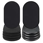 8 Pack Reusable Large Furniture Movers Sliders for Carpet and Hardwood Floors, 9-1/2" x 5-3/4" Oval 4 PCS Felt Furniture Sliders for Wood Floors and 4 PCS Furniture Moving Sliders for Carpet (Black)