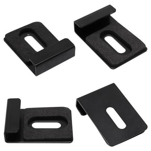 Image of 8Pcs Mirror Clips for Wall Mounting, Metal Mirror Hanging Kit for Frameless Mirror, Billboard Displays, Tile, (Black, with Screw)