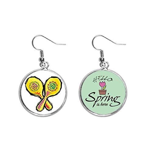Pendientes de raqueta mexicana joyería colgante amarilla accesorios de primavera para mujer