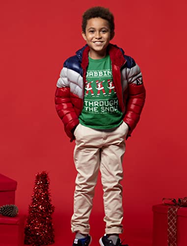 Tstars Santa Dabbing Snow Ugly Christmas Sweater Style Kids Long Sleeve T-Shirt4