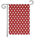 rot weiß gepunktet shop Heimdekoration: Begrüßen Sie Gäste in Ihrem Zuhause mit dieser einzigartigen, saisonalen Flagge. Perfekt für jedes Deck, Terrasse, Rasen, Veranda oder Veranda und machen Sie charmante dekorative Statements für jeden Hinterhof, Rasen oder Garten.