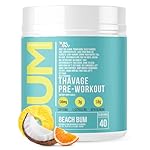RAW Pre Workout Powder, Thavage (Beach Bum) - Chris Bumstead Sports Nutrition Supplement for Men & Women - Cbum Pre Workout for Working Out, Hydration, Mental Focus & Energy - 40 Servings