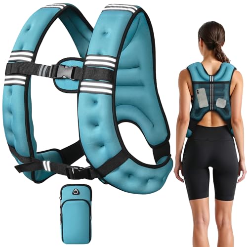 Image of Weighted Vest, 6lb /8lb /12lb /16lb /20lb /25lb /30lb Weight Vest with Reflective Stripe, for Men Women Workout Equipment for Strength Training, Running, Jogging, Fitness, Weight Loss