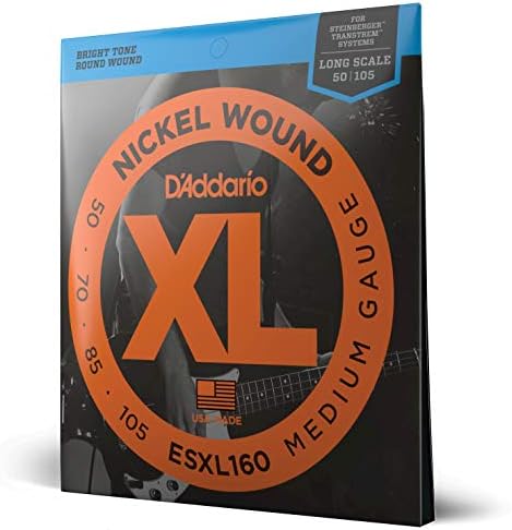 D'Addario Bass Guitar Strings - XL Nickel Bass Strings - EXL170 - Perfect Intonation, Consistent Feel, Powerful Durability - For 4 String Bass Guitars - 45-100 Regular Light, Long Scale
