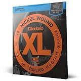 D'Addario ESXL160 Nickel Wound Bass Guitar Strings, Medium, 50-105, Double Ball End, Long Scale