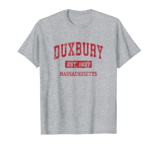 Duxbury Massachusetts MA Vintage Diseño Deportivo Diseño Rojo Camiseta