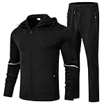 BGOWATU Men's Tracksuits Set Full Zip Jacket Hoodie Sweatsuit Running Sport Pants Outfits for Men with Zipper Pockets