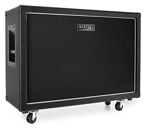 Rocktile - Rocktile GB212 Cabinet Guitare - 2x12 Haut-parleurs, impédance 4/8/16 Ohms, 75W Mono/150W Stéréo, roulettes Amovibles, Noir, pour têtes d’amplis Guitare électrique.