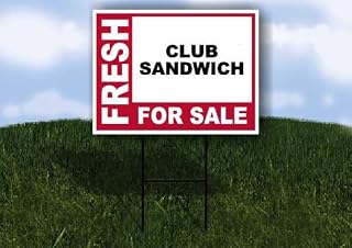 CLUB SANDWICH Fresh For Sale Pink 1 Single Sided 18x24 in Yard Road Sign w/stand