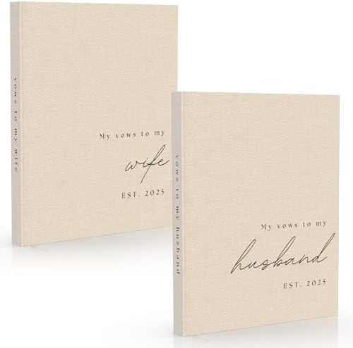 Wedding Vow Books His and Hers - 2 Pack Personalized 2025 Year Hi...