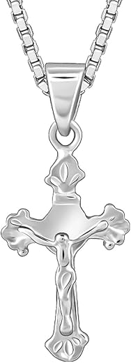GIVA 925 Silver Striped Cross Pendant with Link Chain | Neckpiece for Men & Boys | With Certificate of Authenticity and 92...