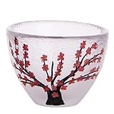 Tasse en verre japonaise – la fleur de prunier peinte à la main donne au verre à vin un aspect plus vintage, petites tasses à thé japonaises