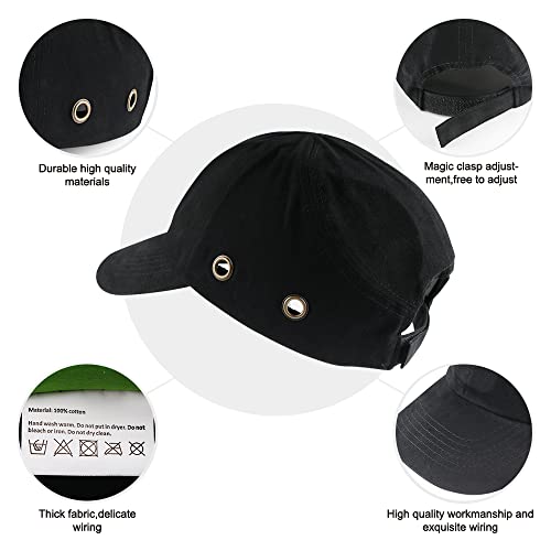 Safety Bump Cap Baseball Hat Style Lightweight Head Protection Cap Hard Hat For Men Women (Classic Black) #TOP3