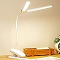 simplmasygenix LED Dual Head Desk Lamp Swing Arm Table Lamp with Clamp 2 Color Temperature Modes Flexible Gooseneck Table Work Light Eye-Caring Architect Task Lamp for Home Office Bedroom Dormitory