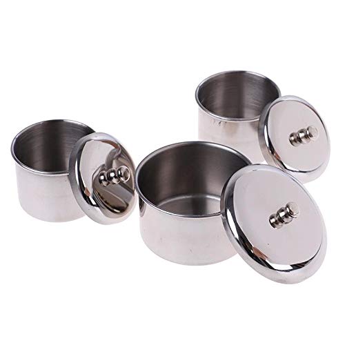 Piaopiaoniu 3 Pieces Nail Art Equipment Cup Bowls Stainless Steel Acrylic Liquid Powder Cup Stainless Steel Nail Powder Holder Container With Lids For Nail Art Tools #TOP4