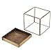 MyGift 5 inch Glass Plant Terrarium, Lidded Shadow Box w/Vintage Brass Frame