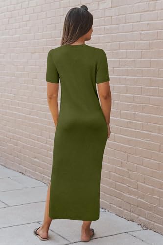 Image of Arach&Cloz Women's Wool Blend Lightweight Spring Casual T Shirts Maxi Dress 2026