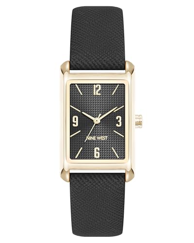 Nine West NW/3208GPBK Women's Saffiano Strap Watch