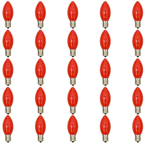 C9 Red LED String – 25-Count