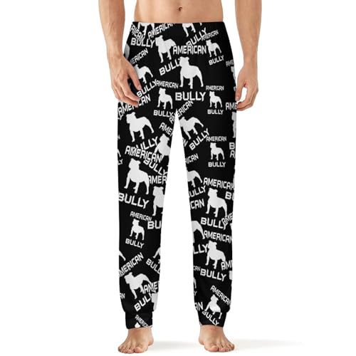 American Bully Dog Soft Men's Pajama Pant Straight-Fit Jogger Sleep Pants Casual Lounge Sleepwear PJs