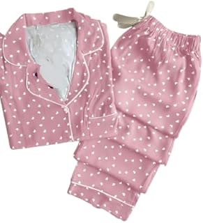 بيجامة صيفي كاجوال قطعتين للنساء مقاس موحد قطن ليكرا كود 7486 لون بينك