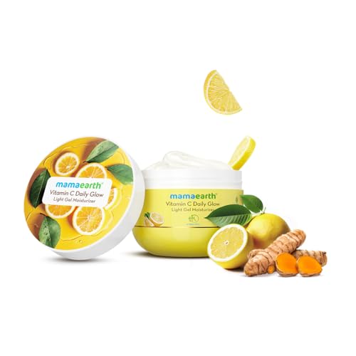Image of Mamaearth Vitamin C Daily Glow Light Gel Moisturizer With Vit C & Turmeric For Skin Brightening 200G|Long-Lasting, Nonsticky Hydration|Oilfree, Lightweight &Quick-Absorbing|Free From Harmfulchemicals