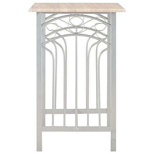 Miniatura 3 de Vidaxl Set Mesa Y Sillas Altas Cocina 3 Piezas Madera Y Acero Mobiliario Hogar Elegantes Funcionales Modernas Prácticas Patio Bar Restaurante Duradera