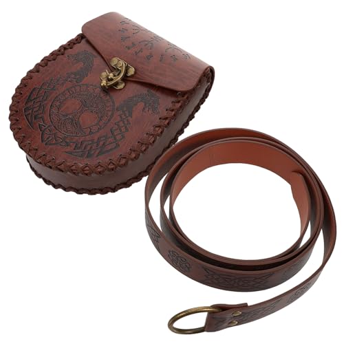 Sacoche et ceinture médiévale viking en cuir PU souple et résistant
