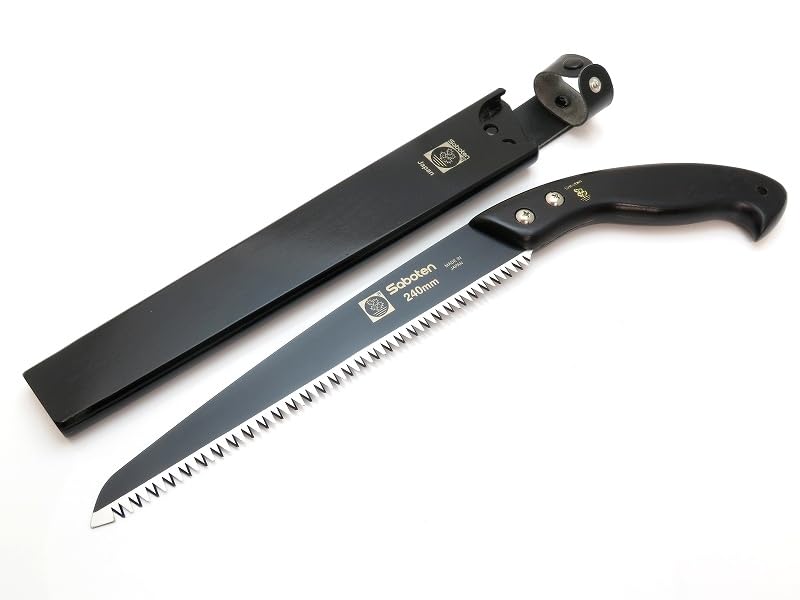Saboten Japan 9.4" Japanese Pruning Saw – Fluorine-Coated High-Carbon Steel Blade, Traditional Wooden Handle, Precision Pull Cut Tool for Branches – forest Originals, Made in Japan