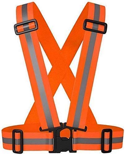 Azumi Shoji Reflective Vest, Safety Vest, Patrol Vest, Adjustable, High Visibility, Lightweight, Compact, Multifunctional, Fluorescent, Security Work, Security Patrol Free size Orange