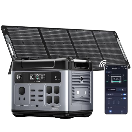 OUKITEL P2001 PLUS 2400W Solar Generator with 400W Panel, 2048Wh Power Station 1800W Fast Charging Power Station APP Control Emergency LiFePO4 Battery for Home Backup Camping RVs
