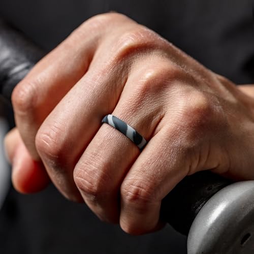 Image of ThunderFit Silicone Rings for Him and Her, Rubber Engagement Bands Unisex - 1 /4 /5 /7 /8 Variety Multipack