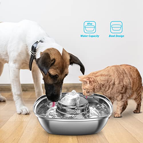 Stainless Steel Cat Drinking Fountain, 87.9oz/2.6L Pet Fountain Drinking Fountain, Ultra-Quiet Automatic Cat Drinking… - Image 3