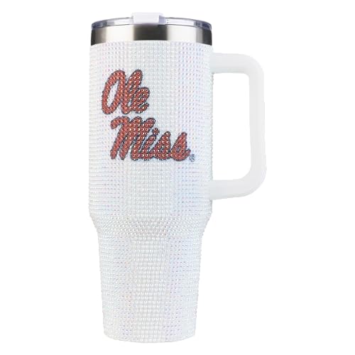 Image of The Memory Company Officially Licensed 40oz White Bling Game Day Tumbler, University of Mississippi