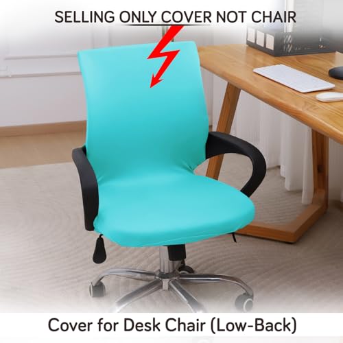 Image of HOKIPO 'SereneSolids' 140 GSM Office Chair Cover for Desk Chair (Low-Back) - 140 GSM Stretchable Fabric - Washable, Durable & Anti-Slip - Fits Small & Low-Back Office Chairs, Sky Blue (AR-6222-SBLU-S)