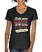 Produktbild Comedy Shirts - Nicht mein Zirkus, Nicht Meine Affen. TUT Mir leid! - Damen V-Neck T-Shirt - Schwarz/Beige-Fuchsia Gr. L