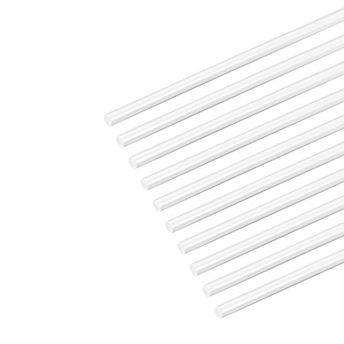 Barres rondes en plastique ABS styrène blanc 50,8 cm uxcell pour maquette lot de 10
