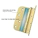 goldenwarm Pack of 3 4in Door Hinges Brushed Brass Gold Door Hinges Butt Hinges with Square & Round Corners, Interior Door Hardware