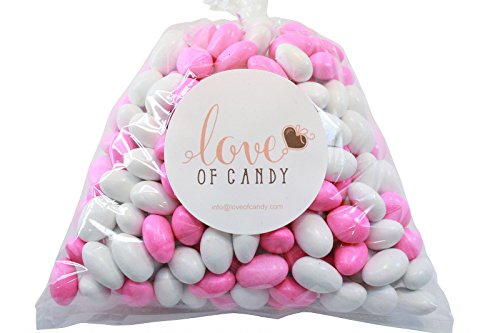 Love of Candy Bulk Candy - Pink-White Chocolate Almonds - 10lb Bag