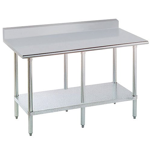 Advance Tabco - KMSLAG-308-X - 96 in x 30 in Stainless Steel Work Table w/S/S Undershelf and 5 in Backsplash