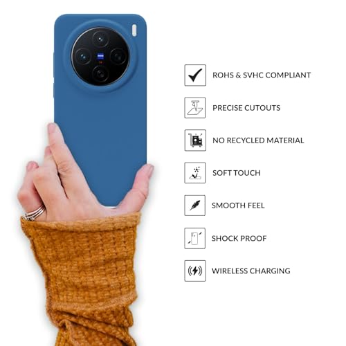 Image of SPRIG Compatible with Vivo X200 5G Premium SilkTone Back Cover Drop Tested Shock Proof Mobile Case for Men, Women, Boys and Girls with Camera Protection (Navy Blue)