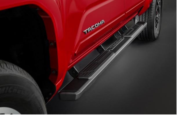 Estribos de tubo de aluminio negro para Toyota Tacoma Double Cab miniatura 1