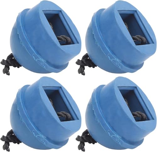 CYSFETENA Billiards Chocolate Powder, Cue Chalk Holder Pocket Cue Chalk Pocket 4pcs Pocket Billiard Pool Chalk Holders with Cord Accessory (Blue)