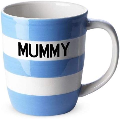 Cornishware Blue and White Stripe Mummy Coffee Tea Cup Mug 12oz