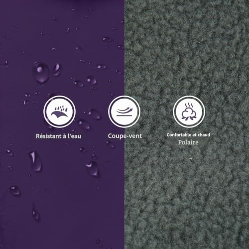 Manteau pour Chien Imperméable, Manteau de Chien Grande Veste Chaude Gilet Chauffant Vêtement d'hiver Pull à Coupe-Vent(Violet, XL) – vue 2